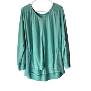 Green Tea Spearmint‎ Long Sleeve Pullover Top XXL High Low Hem Sweater